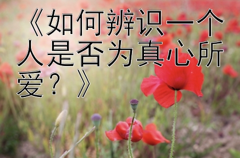 《如何辨识一个人是否为真心所爱？》