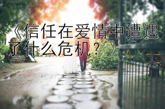 《信任在爱情中遭遇了什么危机？》