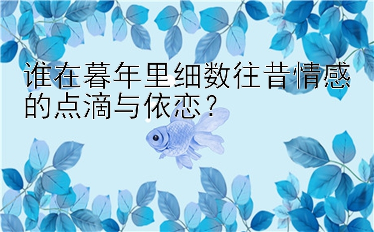 谁在暮年里细数往昔情感的点滴与依恋？