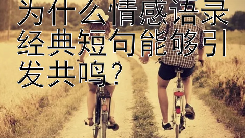 为什么情感语录经典短句能够引发共鸣？