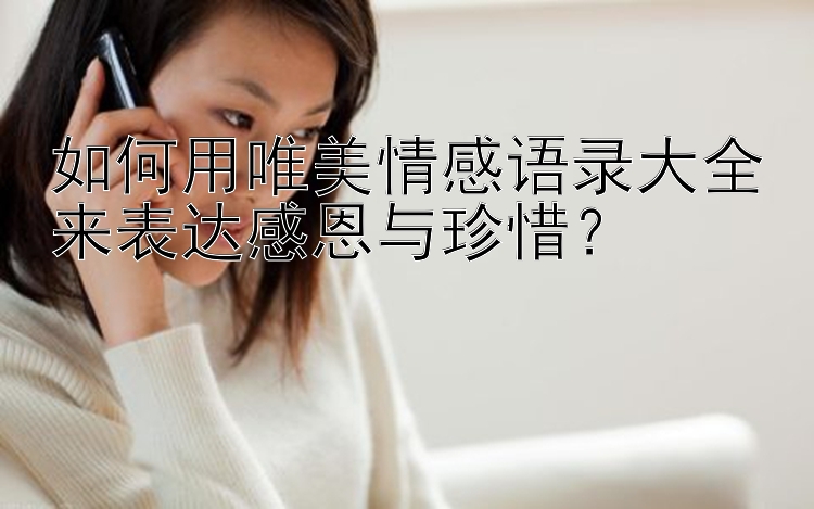 如何用唯美情感语录大全来表达感恩与珍惜？