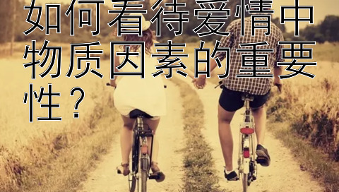 如何看待爱情中物质因素的重要性？