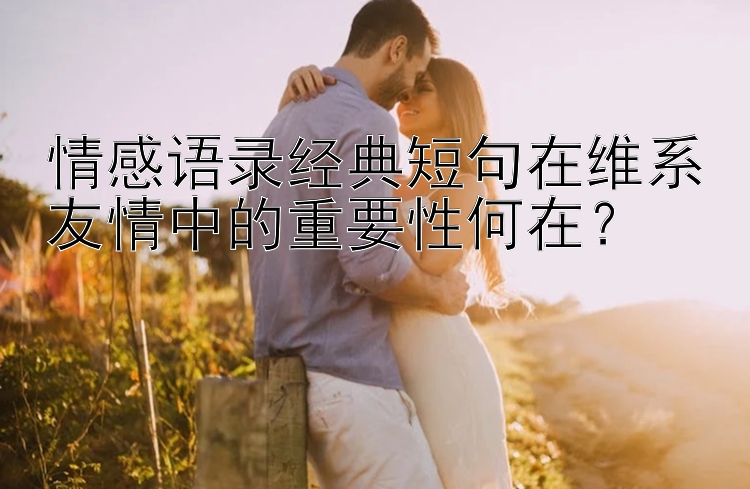 情感语录经典短句在维系友情中的重要性何在？