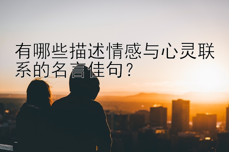 有哪些描述情感与心灵联系的名言佳句？