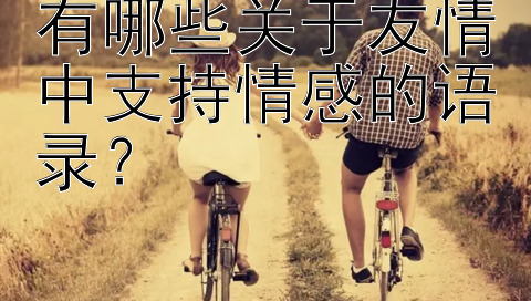 有哪些关于友情中支持情感的语录？