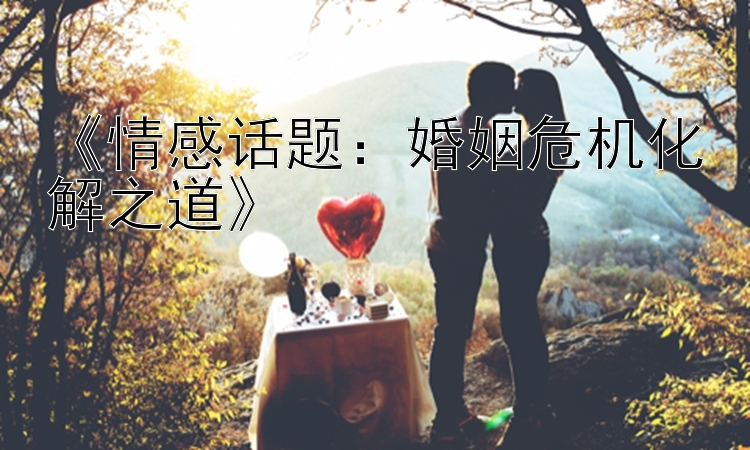 《情感话题：婚姻危机化解之道》