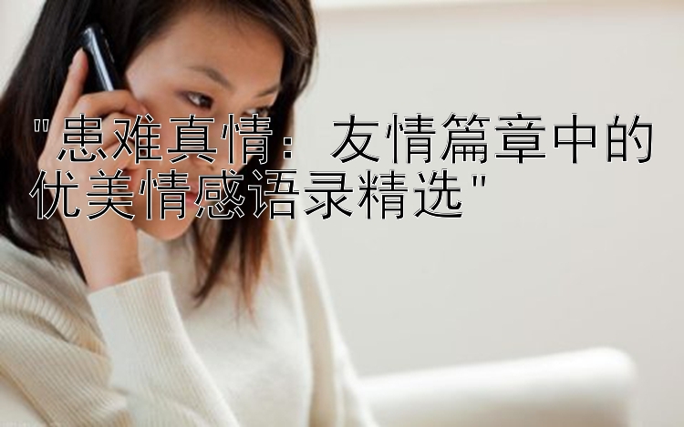 患难真情：友情篇章中的优美情感语录精选